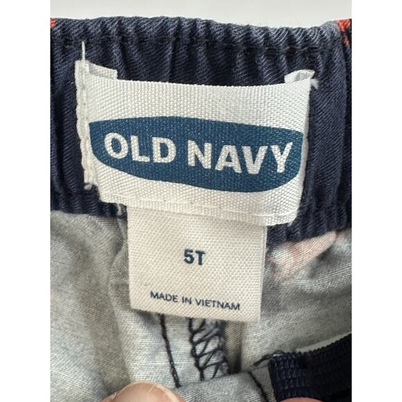 Old Navy Little Girl’s Shorts Size 5T Blue with Red Lobsters Adjustable Waist - Picture 7 of 9